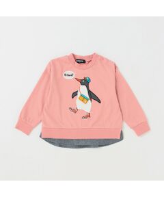 ペンギン裾レイヤード風長袖Tシャツ