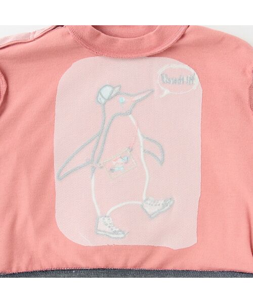 ペンギン裾レイヤード風長袖Tシャツ