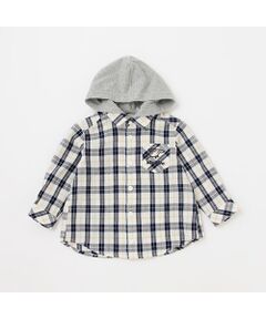 kladskap / クレードスコープ ベビー・キッズウエア | フード着脱式チェック長袖シャツ
