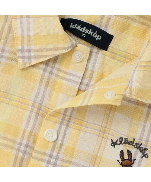 kladskap / クレードスコープ Tシャツ | 虫ワンポイントチェック半袖シャツ | 詳細3
