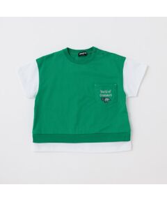 恐竜ベスト重ね着風半袖Tシャツ