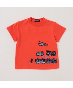 乗り物アップリケ半袖Tシャツ