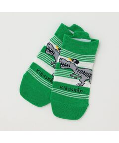 kladskap / クレードスコープ ソックス | ボーダー恐竜スニーカーインソックス【日本製】