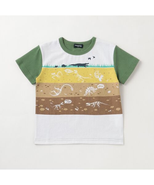kladskap / クレードスコープ Tシャツ | 【科博】恐竜化石地層半袖Tシャツ（カ-キ）