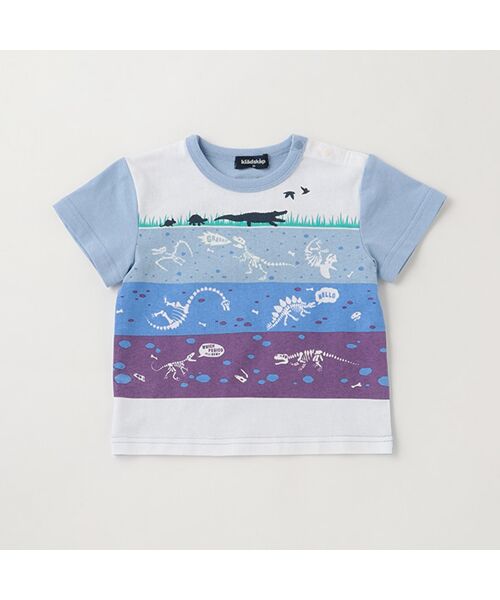 kladskap / クレードスコープ Tシャツ | 【科博】恐竜化石地層半袖Tシャツ（サックス）