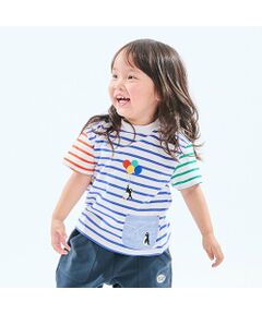 ポケットにペンギンボーダー半袖Tシャツ