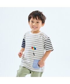 ポケットにペンギンボーダー半袖Tシャツ