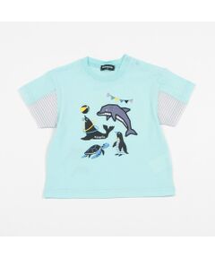 海のいきものアップリケ半袖Tシャツ