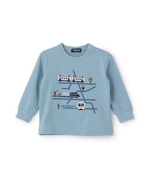 kladskap / クレードスコープ Tシャツ | 電車マップ長袖Tシャツ(ライトブルー)