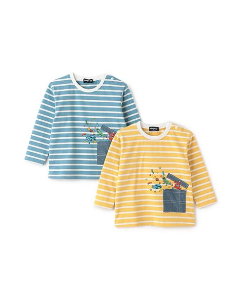 kladskap / クレードスコープ Tシャツ | ポケットからロボットボーダー長袖Tシャツ | 詳細10