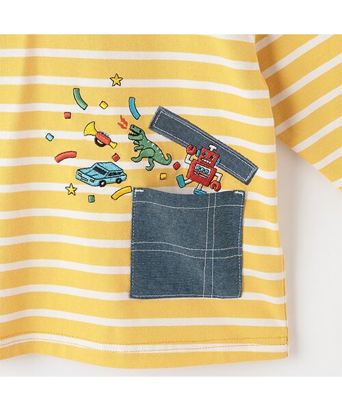 kladskap / クレードスコープ Tシャツ | ポケットからロボットボーダー長袖Tシャツ | 詳細4