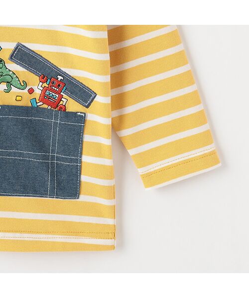 kladskap / クレードスコープ Tシャツ | ポケットからロボットボーダー長袖Tシャツ | 詳細6