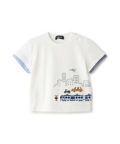 乗り物と街半袖Tシャツ