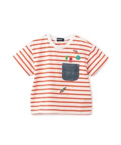 kladskap / クレードスコープ Tシャツ | ポケットから宇宙人ボーダー半袖Tシャツ