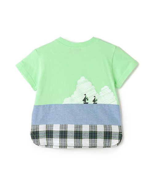 kladskap / クレードスコープ Tシャツ | 海と電車切替半袖Tシャツ | 詳細1