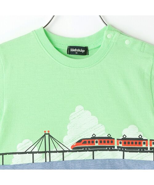 kladskap / クレードスコープ Tシャツ | 海と電車切替半袖Tシャツ | 詳細2
