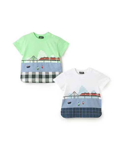 kladskap / クレードスコープ Tシャツ | 海と電車切替半袖Tシャツ | 詳細9