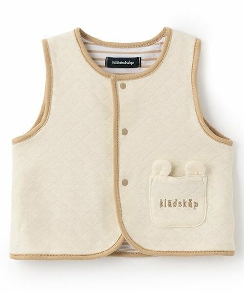 kladskap / クレードスコープ ベビー・キッズウエア | アニマルポケットキルトベスト（アイボリー）