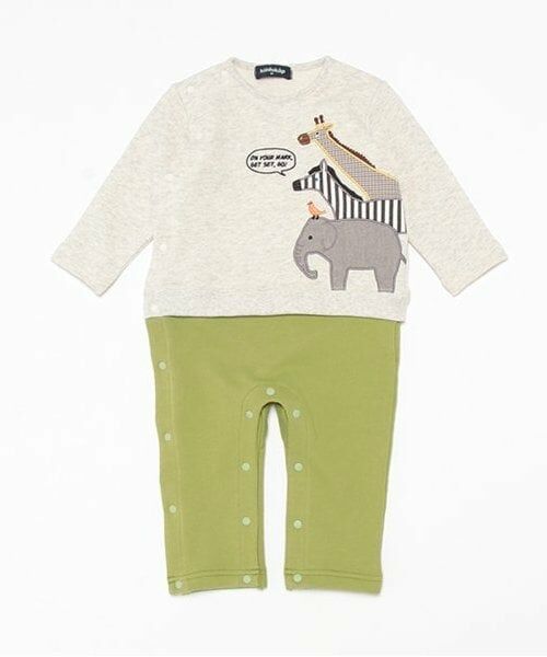 kladskap / クレードスコープ ロンパース | 3段アニマル長袖カバーオール（アイボリー）