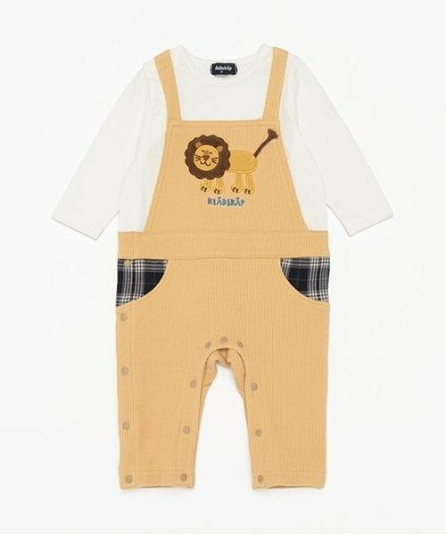 kladskap / クレードスコープ ロンパース | ライオンサロペット風長袖カバーオール（ベージュ）