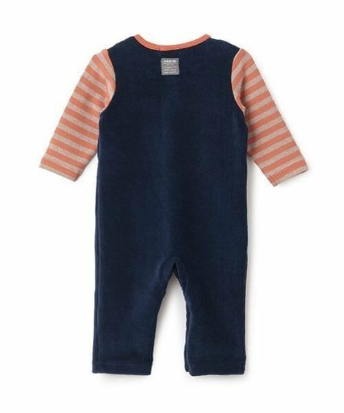 kladskap / クレードスコープ ロンパース | 恐竜ボーダーレイヤード風長袖カバーオール | 詳細1