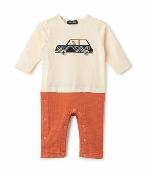 kladskap / クレードスコープ ロンパース | 車アップリケ長袖カバーオール（アイボリー）