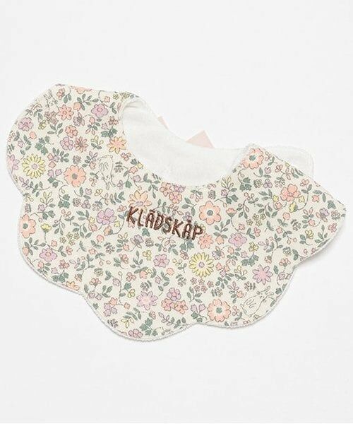 kladskap / クレードスコープ スタイ・ビブ | 花柄スカラップ接結スタイ（ライト ピンク）