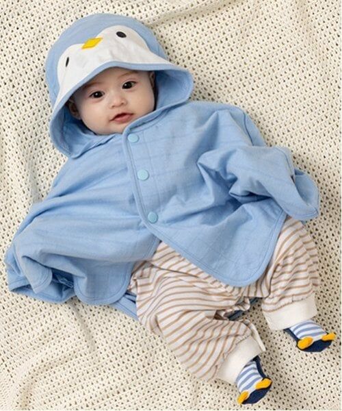 kladskap / クレードスコープ ベビー・キッズウエア | 恐竜/ペンギンケープ（サックス）