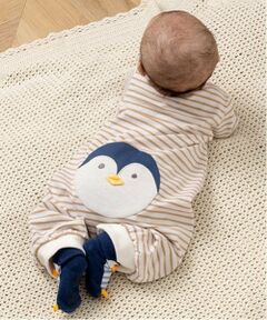 kladskap / クレードスコープ ロンパース | お尻アニマルボーダー長袖2wayオール