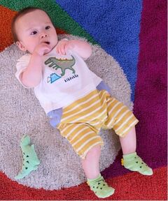 kladskap / クレードスコープ ロンパース | 恐竜アップリケ半袖カバーオール