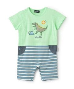 kladskap / クレードスコープ ロンパース | 恐竜アップリケ半袖カバーオール