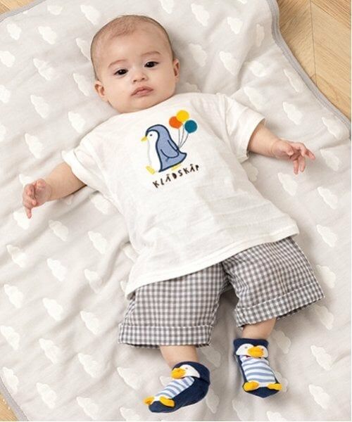 kladskap / クレードスコープ Tシャツ | ペンギンアップリケ半袖Tシャツセットアップ（オフ ホワイト）