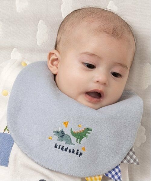 kladskap / クレードスコープ スタイ・ビブ | 恐竜刺しゅうスタイ（サックス）