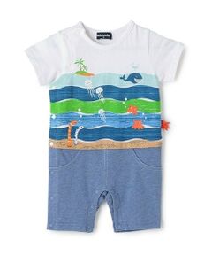 kladskap / クレードスコープ ロンパース | 海の中プリント半袖カバーオール