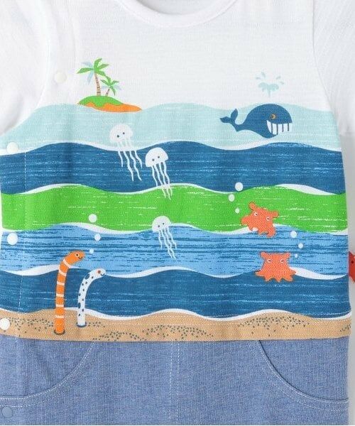 kladskap / クレードスコープ ロンパース | 海の中プリント半袖カバーオール | 詳細4