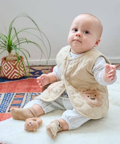 kladskap / クレードスコープ ベビー・キッズウエア | クマポケットベスト（ベージュ）