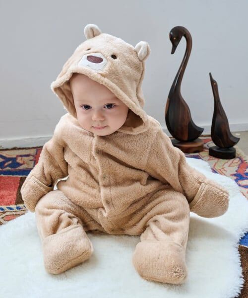 kladskap / クレードスコープ ロンパース | アニマルボアカバーオール（ベージュ）