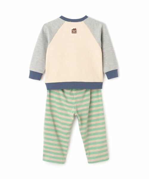kladskap / クレードスコープ ベビー・キッズウエア | クマ長袖Tシャツ×ボーダーパンツセット | 詳細1