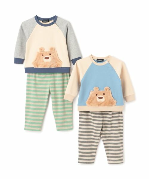 kladskap / クレードスコープ ベビー・キッズウエア | クマ長袖Tシャツ×ボーダーパンツセット | 詳細12