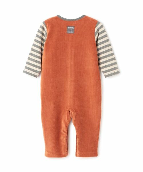 kladskap / クレードスコープ ロンパース | 恐竜ボーダーレイヤード風カバーオール | 詳細1