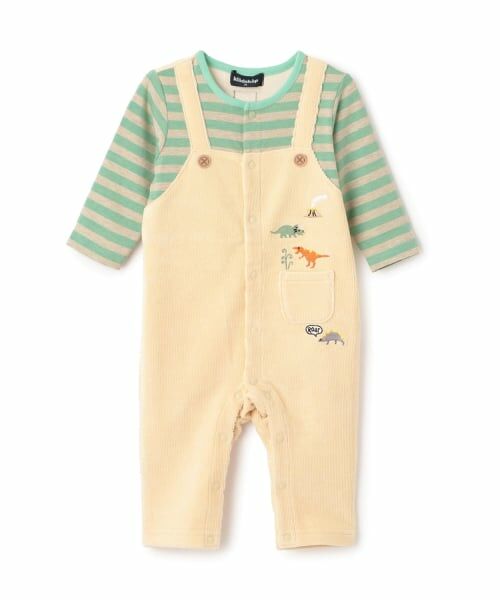 kladskap / クレードスコープ ロンパース | 恐竜ボーダーレイヤード風カバーオール | 詳細10