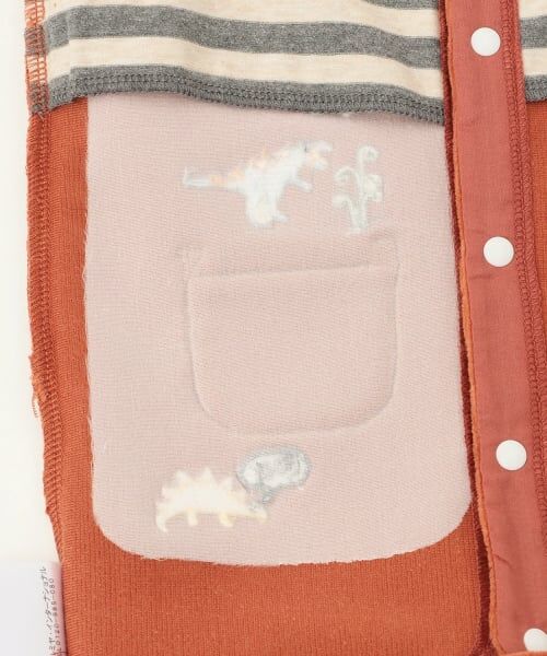 kladskap / クレードスコープ ロンパース | 恐竜ボーダーレイヤード風カバーオール | 詳細5
