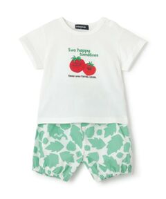 kladskap / クレードスコープ ベビー・キッズウエア | トマトアップリケ半袖Tシャツセットアップ