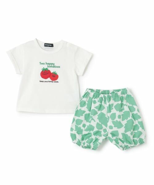 kladskap / クレードスコープ ベビー・キッズウエア | トマトアップリケ半袖Tシャツセットアップ | 詳細2