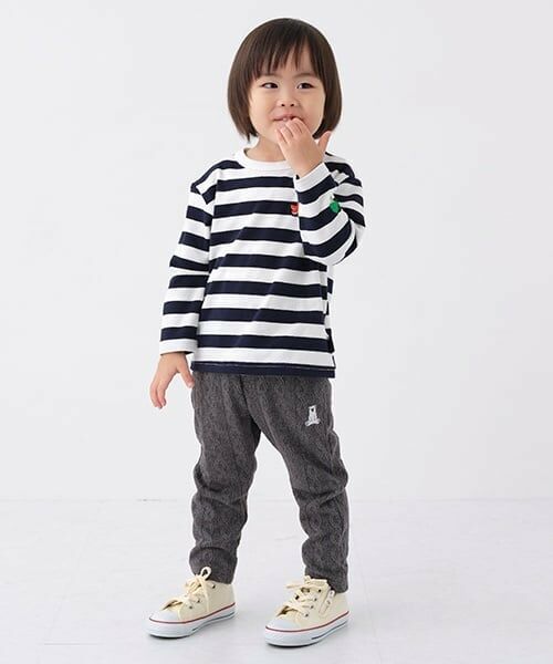 kladskap / クレードスコープ その他パンツ | クマワンポイントケーブルJQロング丈レギパン（チャコール）