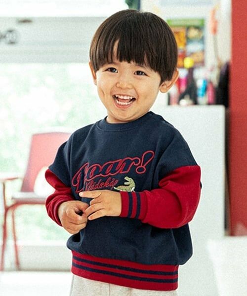 kladskap / クレードスコープ スウェット | 雄叫びザウルス配色ロゴトレーナー（紺）