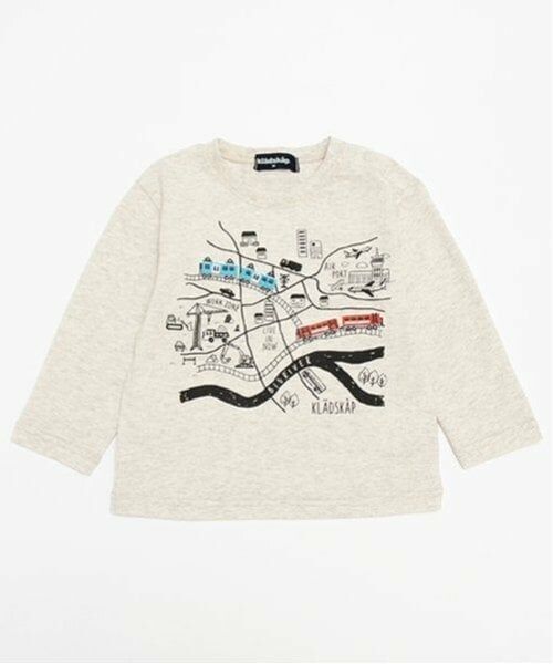 kladskap / クレードスコープ Tシャツ | 電車マップ長袖Tシャツ（オートミール）