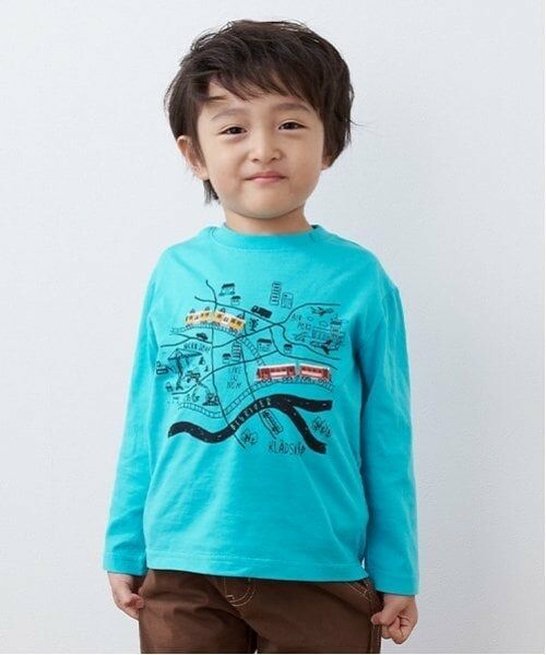 kladskap / クレードスコープ Tシャツ | 電車マップ長袖Tシャツ（エメラルド グリーン）