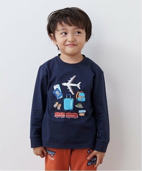 kladskap / クレードスコープ Tシャツ | 旅グッズ×乗り物長袖Tシャツ（紺）