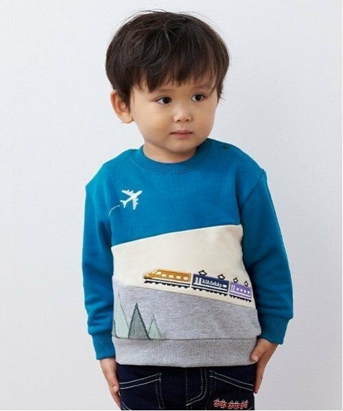 kladskap / クレードスコープ スウェット | 列車の旅切替トレーナー（ブルー グリーン）